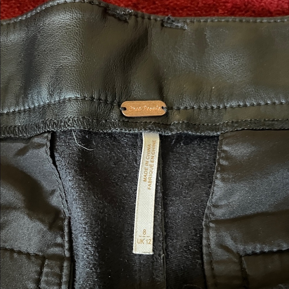 Free People Vegan Leather Flare Pants Black - Picture 6 of 14